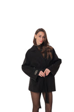 Load image into Gallery viewer, Astoria Midi Cashmere Wool Blend Coat in Black