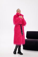 Load image into Gallery viewer, Faux Ostrich Effect Fur Coat