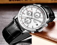 Load image into Gallery viewer, Men's Waterproof Watch With Chronometers Date Display And Fluorescent Pointers Excellent Look Perfect Gift