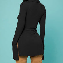 Load image into Gallery viewer, Women's V-Neck Ribbed Knit Button Cardigan Top – Black
