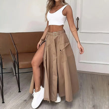 Load image into Gallery viewer, Women’s Cropped Vest & High-Waisted Slit Skirt Matching Set