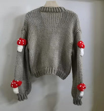 Load image into Gallery viewer, Women’s Mushroom Crochet Short Cardigan