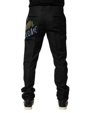 Load image into Gallery viewer, Dolce & Gabbana Black Graphic Embroidery Men Pants