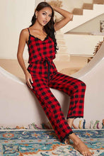 Load image into Gallery viewer, Plaid Lace Trim : Spaghetti Strap Jumpsuit