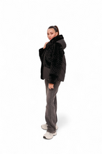 Load image into Gallery viewer, Montana Eco-Fur Down Coat in Black