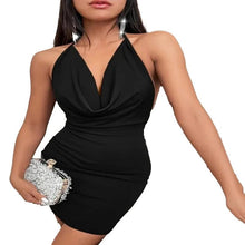 Load image into Gallery viewer, Summer Deep V-neck Dress Temperament Sling Backless Halter Dresses Women's Clothing