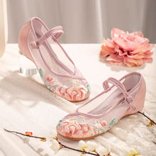 Load image into Gallery viewer, Women's Floral Embroidered Mesh Shoes – Breathable Hollow-Out Retro Flats