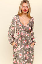 Load image into Gallery viewer, Twisted Detail Ruffled Hem Floral Dress with Side Pockets For Women – Feminine Floral Print, Sophisticated Twist Detail, Fun Ruffled Hem & Convenient Pockets
