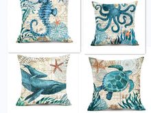 Load image into Gallery viewer, Mandotos Sea Turtle Printed Cushion Covers Linen Throw Pillow Cases For Home Decor Sofa Chair