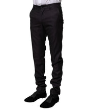 Load image into Gallery viewer, Dolce & Gabbana Black Wool Patterned Formal Pants