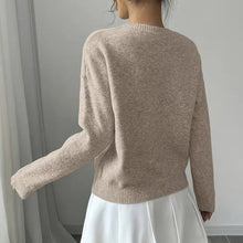 Load image into Gallery viewer, Women's Elegant Floral Sweater - Crew Neck Long Sleeve Casual Pullover