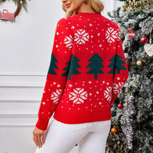 Load image into Gallery viewer, Women’s Christmas Tree Jacquard Pullover Knitted Sweater