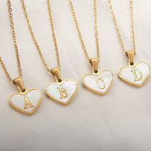 Load image into Gallery viewer, 26 Letter Heart-shaped Necklace White Shell Love Clavicle Chain Fashion Personalized Necklace For Women Jewelry Valentine's Day