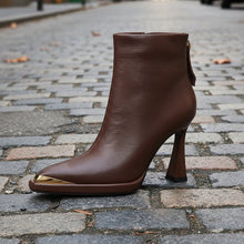 Load image into Gallery viewer, Women’s Pointed-Toe Chunky-Heel Side-Zip Boots