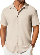 Load image into Gallery viewer, Mens Short-sleeve Button-up Wrinkle- And Crease-resistant Shirt