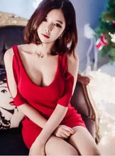 Load image into Gallery viewer, Low Cut Off Shoulder Base Mini Skirt Dress