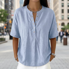 Load image into Gallery viewer, Women's Solid Color Loose-Fit Short-Sleeve Pullover Top