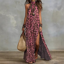 Load image into Gallery viewer, Women's Printed Scarf-Style Maxi Dress – Sleeveless, Split, Loose Boho