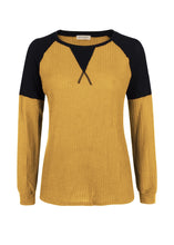 Load image into Gallery viewer, Two Tone Waffle Knit Crewneck Sweater
