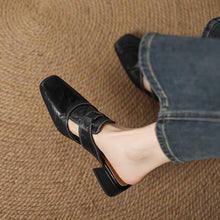 Load image into Gallery viewer, Retro Closed Toe Half Slippers | Women’s Low Heel Summer Sandals
