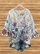 Load image into Gallery viewer, Women's Batwing-Sleeve Sweater – Hollowed-Out 3D Knitted Print Relaxed Fit