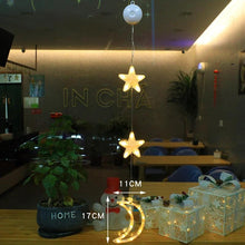 Load image into Gallery viewer, Christmas 3Pcs LED Star Hanging Lights For Home Decor Suction Cup Battery Powered
