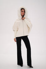 Load image into Gallery viewer, Saga®Furs Hooded Polar Fox Wool Alpaca Coat