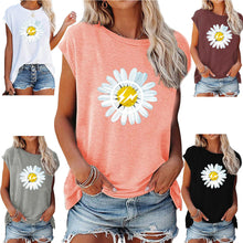 Load image into Gallery viewer, Women's Off-Shoulder Printed Top – Loose Fit Short Sleeve Cotton Pullover