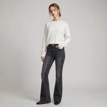 Load image into Gallery viewer, High-Waist Slim-Fit Slightly Flared Women's Jeans – Full-Length Denim Pants