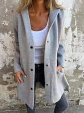 Load image into Gallery viewer, MANDOTOS Hooded Cardigan Single-Breasted Loose Red Jacket