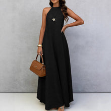 Load image into Gallery viewer, Women's Ice Silk Crinkle Sleeveless Swing Maxi Dress