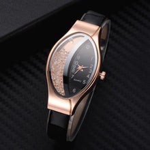 Load image into Gallery viewer, Women Fashion Luxury Watch Leather Strap Women Bracelet Clock Ellipse Rhinestone PU Sport Quartz Watch Wrist Watches For Women and Girls