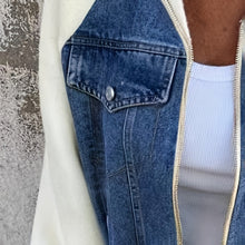 Load image into Gallery viewer, Women's Denim Patchwork Zip-Up Jacket