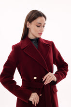 Load image into Gallery viewer, Denise Cashmere Blend Overcoat in Bordeaux