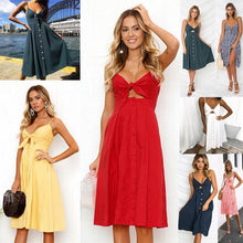 Load image into Gallery viewer, Women Summer Dresses Sleeveless Backless Strap Long Close-fitting Sheath Female Party Evening Dresses Vestidos