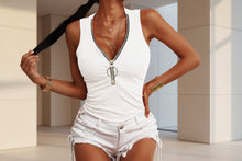 Load image into Gallery viewer, Women's Slim-Fit Zipper Vest Top
