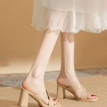 Load image into Gallery viewer, Open-Toe Chunky Heel Sandals – Bold & Trendy Summer Staple
