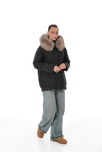 Load image into Gallery viewer, Genuine Polar Fox Camel Wool Blend Coat