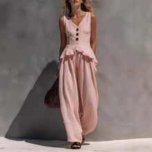 Load image into Gallery viewer, Ruffled Tank Top & Draping Wide-Leg Pants Set – 6 Colors, S–3XL