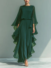 Load image into Gallery viewer, Ruffle Edge Wide-Leg Pants Set – Elegant Long Sleeve Two-Piece Outfit for Women