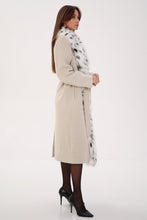 Load image into Gallery viewer, Genuine Arctic Fox Virgin Wool Wrap Coat