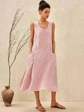 Load image into Gallery viewer, 100% Linen Swing Beach Tank Dress GIANA