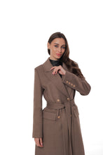 Load image into Gallery viewer, Ellis Tailored Cashmere Wool Coat in Warm Taupe