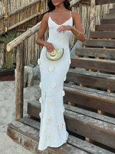 Load image into Gallery viewer, White Flower Maxi : Cami Dress
