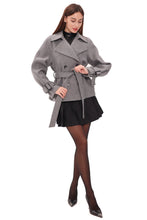 Load image into Gallery viewer, Megan Tailored Wool Blend Coat in Grey