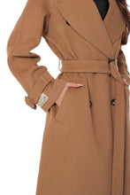 Load image into Gallery viewer, Madeline Cashmere Wool Blend Overcoat in Camel