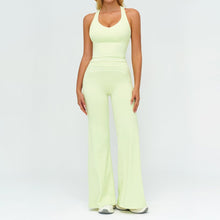 Load image into Gallery viewer, Womens Yoga Set V-neck Sleeveless Tops And Slim Straight Pants Summer Gym Sports Clothing