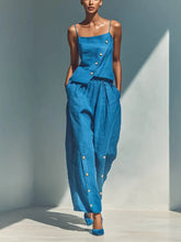 Load image into Gallery viewer, Women's Gold-Buckle Camisole & Pants Two-Piece Set