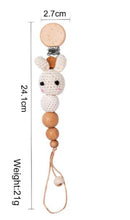 Load image into Gallery viewer, Modern Handmade Pacifier Chain Baby Teething Chains Crochet Rabbit Panda Beads Wooden Clips Wood Tiny Rod For Kids