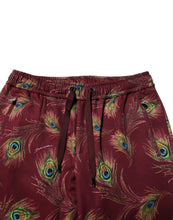 Load image into Gallery viewer, Dolce & Gabbana Burgundy Peacock Feather Print Jogger Pants
